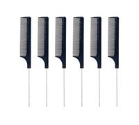 Ago for pettine appuntita in acciaio da 6 pezzi for capelli ricci con strumento for parrucchiere a denti densi