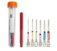Ago Magico per Ricamo, Cucitura con Ricamo in Acciaio Punzone Art Needles con Manico Ry Kit Set per Punzonatura da Ricamo, Strumento per Tessitura a Punto per Cucito e Ricamo