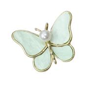 Ago per gioielli a farfalla complicato con dettagli a conchiglia, serratura ergonomica, materiali sicuri, versatile, portatile, arte, uso quotidiano, con farfalla, Einheitsgröße, come descritto