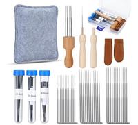 Ago per Infeltrimento con 3 Misure Aghi Feltro, Strumenti per Infeltrimento con ago in Feltro Pad, Needle Felting Kit per Principianti