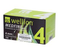 Wellion AGO PER PENNA DA INSULINA WELLION MEDFINE PLUS 4 32 GAUGE LUNGHEZZA 4 MM 100 PEZZI