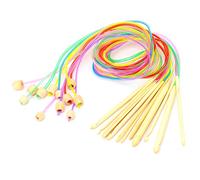 Ago per Uncinetto in Bambù Carbonizzato da 3-10 Mm Maglia Circolare per Coperta TappetoSet di Uncinetti Tunisini da 120 Cm con Cavo e Perline Knitting Tools & Accessories