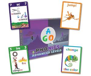 AGO Phonics Advanced Set: Gioco di carte in inglese: Aumenta la lettura, il vocabolario e le competenze avanzate di fonetica. Un gioco divertente per gli studenti ESL!