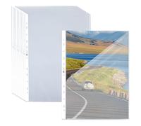 Agoer Confezione da 50 buste forate A4, 160 micron, molto resistenti, con apertura superiore e semi-laterale, 11 fori, in plastica A4, trasparenti, per raccoglitori