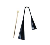 Agogo Bell a Due Toni in Metallo con Bacchetta di Legno