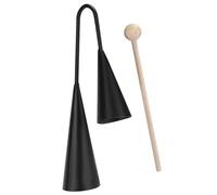 Agogo Bell, due toni, doppio metallo Agogo Bells con battitore in legno, strumento tradizionale a percussione latina portatile