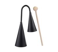 Agogo Bell, due toni, doppio metallo Agogo Bells con battitore in legno, strumento tradizionale a percussione latina portatile
