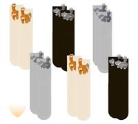 Agogue: 6 paia di calzini divertenti per gatto in cotone 3D con uova e balls, novità Crazy Socks per donne amanti dei gattini