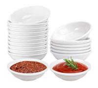 agogue Set di 16 ciotole per salsa di soia bianca, 7,2 x 2 cm, rotonde, ciotole per salsa, ciotole per sushi, piccole ciotole per salse, piatti rotondi per aceto e salsa di soia