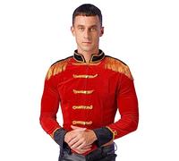 Agoky Giacca da Domatore Circo Uomo Cappotto da Principe Banda con Nappe Costume da Ringmaster Circus Direttore Circo Costume Cosplay di Halloween Carnevale Mascherata Rosso XL