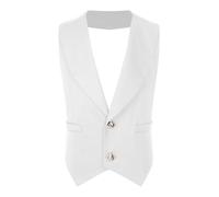 Agoky Gilet da Abito da Bambino Tinta Unita Panciotto Elegante Casual Tank Top Backless Vest da Banchetto Comunione Matrimonio Formale Cerimonia Nuziale Slim Fit Bianco 3-4 anni