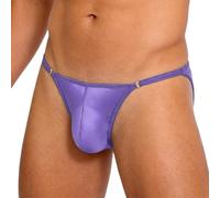 Agoky Uomo Bikini Tanga Trasperente Morbido E Liscio Micro Slip Slip da Pigiama Jockstrap E Thong Sissy Abbigliamento Bagno Uomini Spiaggia Viola Taglia Unica