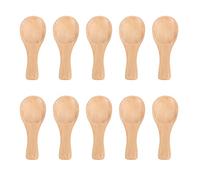 Agona Manico corto 10 Pacchetti Piccolo Cucchiaio in Legno, per piccoli vasi Marmellata, Spezie, condimenti, condimenti, zucchero, caffè, senape, gelato, ecc