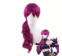 Agony's Embrace K/DA Evelynn Reddish Violet Long Parrucca Cosplay Costume KDA Donne Parrucche sintetiche termoresistenti MZ-1331