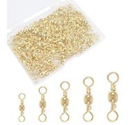 AGOOL Girevole per canna da pesca - 50/100 pezzi con cuscinetti a sfera rotanti per pesca con gancio ad anello solido connettore in rame con acciaio inossidabile rivestito in nichel nero resistenza di prova 15,9-47,6 kg (100 pezzi, 4 #)