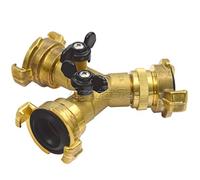 Agora di Tec distributore a Y con 2 valvole a sfera in ottone con 3 cinturino da attacchi rapidi con filettatura 3/4 pollici per esterno/interno