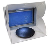 Agora-Tec®, cabina di verniciatura per aerografo con impianto di aspirazione, AT-ASK-01, potenza di aspirazione di 4,3 m³ a soli 52 dB, inclusiilluminazione e piatto girevole come accessori e cabina di verniciatura per aerografo per modellismo e lavori di verniciatura