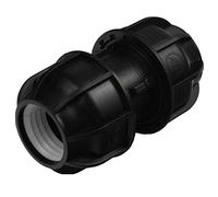 Agora-Tec Connettore per tubo in polietilene, 40 mm su 40 mm, Nero, Polipropilene, 10 bar, da 0°C a 30°C, Irrigazione, 1 unità