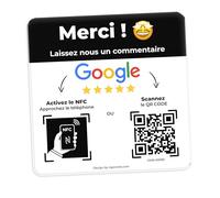 AGORANK Piastra QR Code compatibile Google Recensioni NFC Google Recensione Generatore Recensioni Clienti Facile Compatibile Tutti Telefono per Salone Azienda Insegna Commercio Negozio Bar Caffè