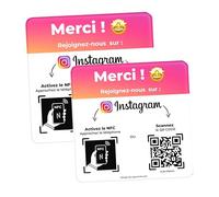 AGORANK Piastra QR Code compatibile Instagram Recensioni NFC insta Recensione Generatore di recensioni Clienti Facile Compatibile Tutti Telefono per Salone Azienda Insegna Commercio Negozio Bar Caffè