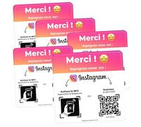 AGORANK Piastra QR Code compatibile Instagram Recensioni NFC Insta Recensione Generatore Recensioni Clienti Facile Compatibile Tutti Telefono per Salone Azienda Insegna Commercio Negozio Bar Caffè x5