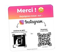 AGORANK Piastra QR Code compatibile Instagram Recensioni NFC Insta Recensione Generatore Recensioni Clienti Facile Compatibile Tutti Telefono per Salone Azienda Insegna Commercio Negozio Bar Caffè