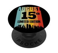 Agosto 15 Edizione Limitata Retro Vintage Compleanno PopSockets PopGrip Adesivo