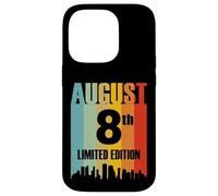 Agosto 8 Edizione Limitata Retro Vintage Compleanno Custodia per iPhone 14 Pro