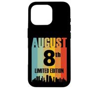Agosto 8 Edizione Limitata Retro Vintage Compleanno Custodia per iPhone 16 Pro