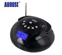 Agosto SE20 sveglia portatile Radio FM con Mini altoparlante Bluetooth sistema Stereo con scheda SD/batteria ricaricabile USB/AUX