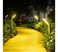 AGOTD Lampada solare per esterni da giardino, 4 pezzi di lampade solari con 3 modalità di illuminazione, illuminazione dei sentieri, IP55, impermeabile, lampada solare da giardino per giardino, ponte,