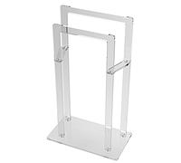 Agplex Piantana Porta Asciugamani in Vetro Acrilico Plexig. Trasparente, Doppio Supporto da Terra con Base Stabile, Misure 50x28x87cm, Elegante e Inossidabile