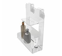 AGPLEX Porta shampoo doccia da appendere in vetro acrilico, porta sapone per doccia robusto e rapido da installare, porta bagnoschiuma monoblocco - (spessore Box 16-25mm) - Made in Italy