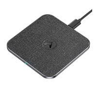 AGPTEK 15W Caricatore Wireless Veloce Qi Rapida, Caricabatterie Wireless per iPhone 15/14/13/12/11/X/XS/8P, AirPods, Galaxy S24/23/S22, Pixel, Huawei, Xiaomi (Pelle Nera)