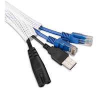 AGPTEK 2M Guaina Cavi Flessibile Regolabile, Raccogli Cavi di Stoccaggio Intrecciati in PET, Protezione della Copertura per TV/Computer/USB/Audio/Video, Bianca, 16-28mm