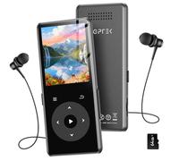 AGPTEK 64GB Lettore MP3 Bluetooth 5.4, 1,8'' MP3 Player con Altoparlante, Lettore Musicale con Audio di Alta Qualità, Lettore Portatile Sportivo Radio FM, Pulsanti Tattili, Supporta Fino a 128GB
