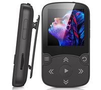 AGPTEK 64GB Lettore MP3 Running, Lettore MP3 con Clip Bluetooth 5,3, MP3 Player Sport Mini Portatile, Contapassi Integrata, Radio FM, Registrazione, Lettura E-Book, Slot TF Fino a 128 GB (Nero)