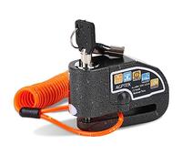 AGPTEK Bloccadisco Antifurto Moto Impermeabile con Allarme Sonoro 110dB, Blocca disco in lega di zinco per moto, bici e monopattino, 2 chiavi e 1,5m Reminder Cavetto