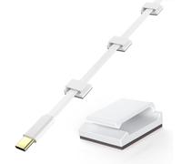 AGPTEK Fermacavi Adesivi, Clip per Cavi Elettrici, Fermacavi Muro e Porta Cavi per Scrivania e TV, Organizzatori di Cavi per Casa e Ufficio (100 Pezzi, Bianco)