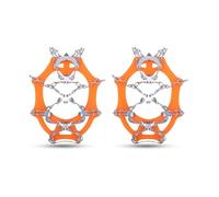 AGPTEK Ice Tacchetti 19 Denti, Ramponi da Ghiaccio per Scarpe Portabile Neve Ramponi per Donna e Uomo con Ottimo Grip per Passeggiate, Jogging o Escursioni Camping su Neve e Ghiaccio, Arancione, M