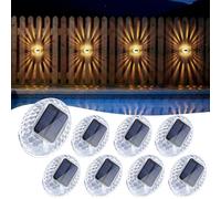 AGPTEK Lampade Solari, Luci per Recinzione Solari,Impermeabile IP65 | Design del Pannello Solare Inclinabile,Applique da Parete,per Recinzione,Terrazza,Parete,Decorazione Balcone,8 Pezzi