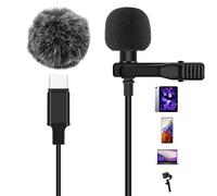 AGPTEK Lavaier Microfono per PC Smartphone con Clip e Un Parabrezza Incluso Adattatore Tipo-c Microfono Esterno Trust Ideale per Youtuber Intervista Conferenza Video Camera Podcast (Mic Type-c)
