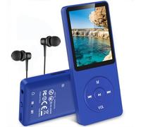 AGPTEK Lettore MP3 16GB Lettore MP3 Portatile con Schermo 1,8 Pollici, Radio FM, Piccolo Musicale MP3 Running Sportivo, Supporto Massimo Memory Card TF 64GB, Blu