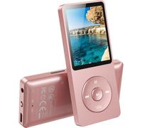 AGPTEK Lettore MP3 Bluetooth 5.3, 32 GB MP3 con Altoparlanti, Player Musicale HiFi Lossless Portatile, Radio FM/Registrazione, Lettore Sportivo, (Cuffie non Incluse), Rosa