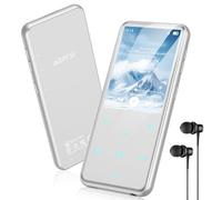 AGPTEK Lettore MP3 Bluetooth 5.3, Lettore Musicale da 64 GB in Metallo, Schermo da 2,4", Qualità Sonora HiFi, MP4 con Pulsanti Touch, Altoparlante, Radio FM, Registratore, 60 Ore di Musica, Argento