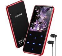 AGPTEK Lettore MP3 Bluetooth 5.3, Lettore Musicale da 64 GB in Metallo, Schermo da 2,4", qualità Sonora HiFi, MP4 con Pulsanti Touch, Altoparlante, Radio FM, Registratore, 60 Ore di Musica, Rosso