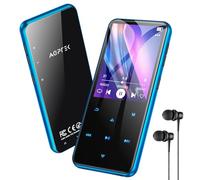 AGPTEK Lettore MP3 Bluetooth 5.3, Lettore Musicale da 64 GB in Metallo, Schermo da 2,4", Qualità Sonora HiFi, MP4 con Pulsanti Touch, Altoparlante, Radio FM, Registratore, 60 Ore di Musica - Blu