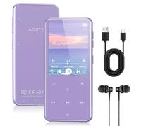 AGPTEK Lettore MP3 Bluetooth 5.3, Lettore Musicale da 64 GB in Metallo, Schermo da 2,4", qualità Sonora HiFi, MP4 con Pulsanti Touch, Altoparlante, Radio FM, Registratore, 60 Ore di Musica - Viola