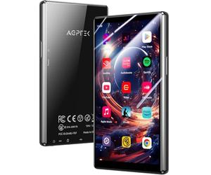 AGPTEK Lettore MP3 da 128 GB con Bluetooth e WiFi, T09 4'' Android 13 MP4 Lettore Musicale con Spotify, Audible, App Store, fino a 1 TB, Nero