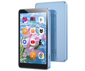 AGPTEK Lettore MP3 da 96 GB con Bluetooth e WiFi, T08X 4'' Android 14 MP4 Lettore musicale con Spotify, Audible, App Store, fino a 1 TB, blu